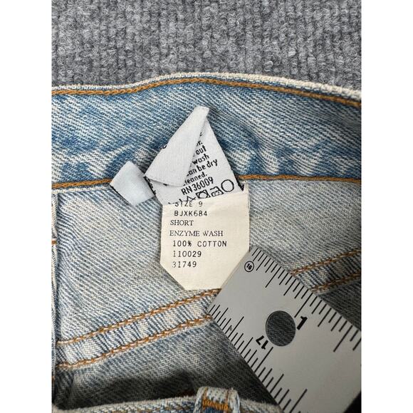 Vtg Calvin Klein High Waist Denim Shorts Y2K CK Jeans USA Made Enzyme Wash sz 9 - Picture 6 of 16